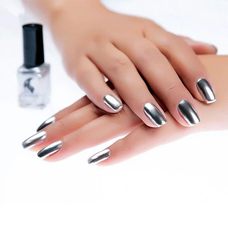Самый популярный зеркальный эффект лак для ногтей металлический лак серебряный лак для ногтей Металл с эффектом зеркала золотой лак для ногтей основа для ногтей