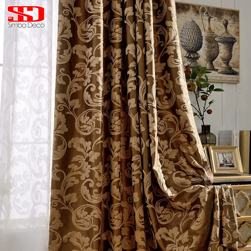 

Luxury Curtains For Living Room Grey Drapes Bedroom Jacquard Blinds Fabric European Window Treatments High Shading 80% Panels