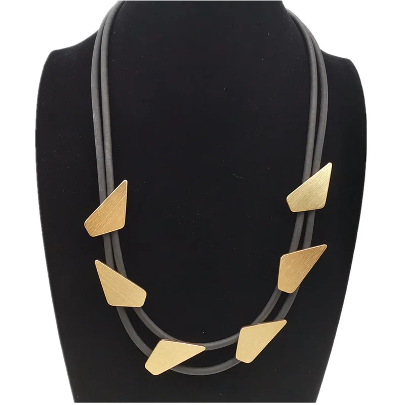 YD& YDBZ Модный Резиновый комплект ювелирных изделий женское ожерелье и браслет в стиле панк Быстрая Геометрические ювелирные изделия модный дизайнерский набор