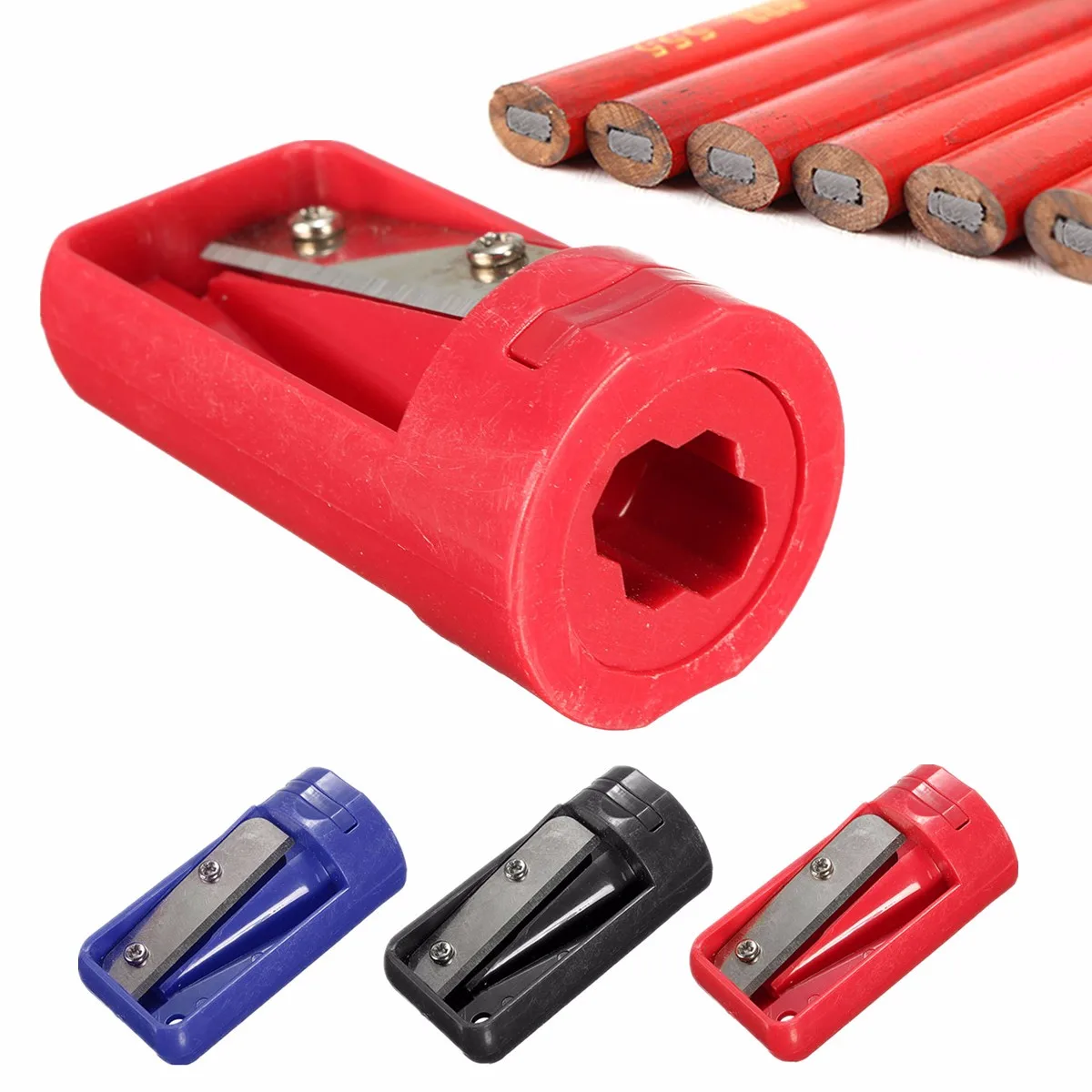 

Plastic Carpenter Woodwork Pencil Sharpener Cutter Shaver Narrow Sharpening Tool Blue/Red/Black Narrow Sharpening Angle Durable