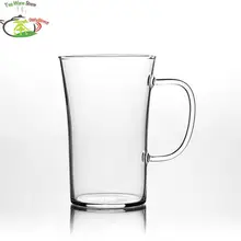4 шт./партия, 370 мл, кружка для зеленого чая с расклешенными цветами, термостойкая прозрачная стеклянная чайная чашка, высокое качество, стеклянная посуда в европейском стиле