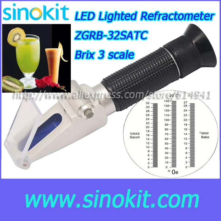 Wholesales 3 SCALE 0 140 'Oe, 0 27 KMW (Babo),0 32Brix (Sacch.) brix Refractometer ZGRB 32SATC