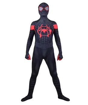 

3D Print Into the Spider-Verse Miles Morales Superhero Spandex Skin Zentai Bodysuit Halloween Cosplay Party suit free delivery