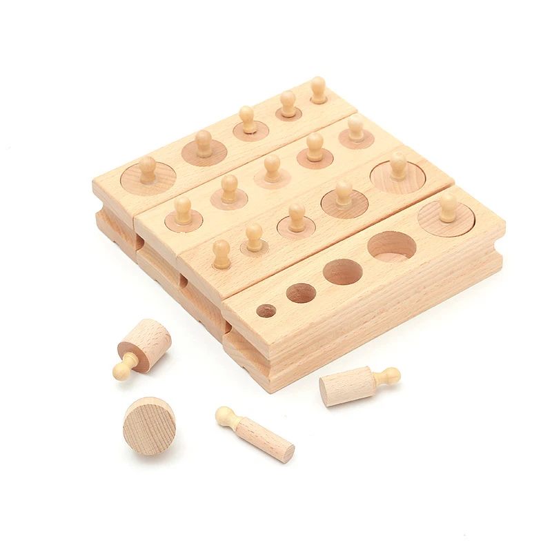  montessori educational wooden toys set for baby children Logoing Cylinder Socket Blocks Toy Baby De