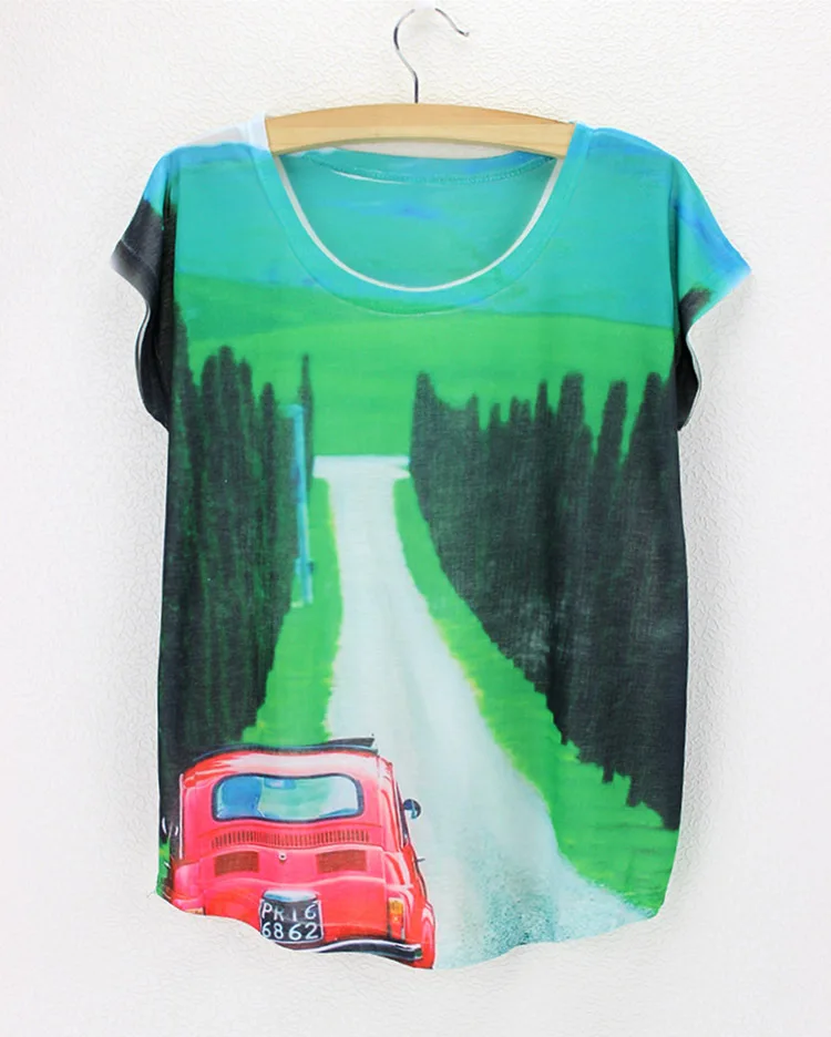 Женская футболка с рисунком Эйфелевой башни лето 2015|tshirt quality|woman tshirt toptshirt 3d women |