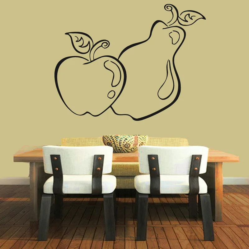 Zooyoo Fruits Wall Stickers Apples Pear Food Wall Decor Decals