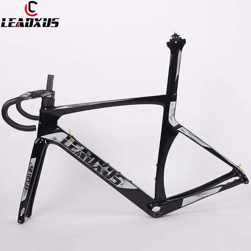 Sale LEADXUS 2019 NV360X Disc Brake Aero Carbon Fiber Road Bike Frame Road Aero Racing Bicycle Frame&Handlebar 45/47/49/52/54/56/58cm 2