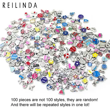 

Wholesale 100pcs/Pack Mixed Styles Floating Charms Fit For Living Memory Lockets DIY Jewelry