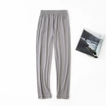 

Men's Pure Color High Elastic Pajama Pants Underwear Men Knitted Trousers Cotton Sleeping Heavy Men Sleepwear Sexy Pants