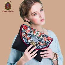 Новые Этнические вышитые бабочки пряжки женские клатчи модные черные Чехлы для iPad и чехол винтажные холщовые повседневные маленькие сумки