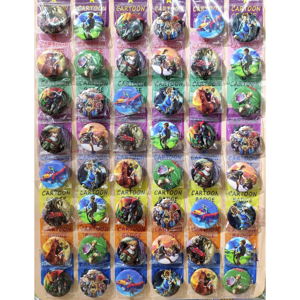 

Love Thank You The Legend of Zelda Link breath wild 30MM 48pcs lot PINBACK BADGE BUTTON BROOCH BAG GIFT TOY anime cool games