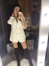 2018 New Women Korean Golden Button Double Breast Casual Shorts Pant White Long Sleeves Office Lady Suit Femme