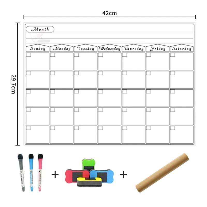 Магниты на холодильник магнитный календарь съемный Еженедельный планировщик сухое стирание рисунок ежемесячная Планерная доска холодильник расписание магнит стикер