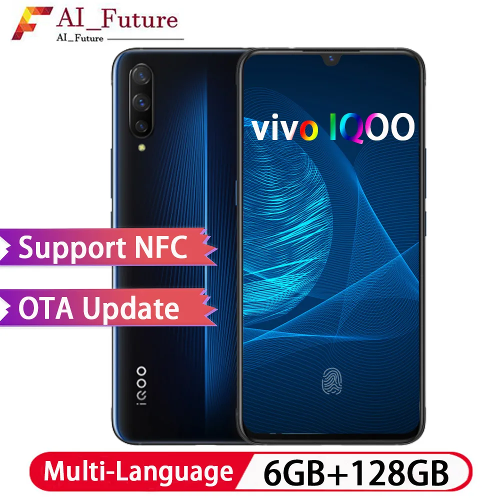 Оригинальный Новый VIVO IQOO 6 ГБ 128 восьмиядерный смартфон Snapdragon855 Android9 44 Вт Быстрая