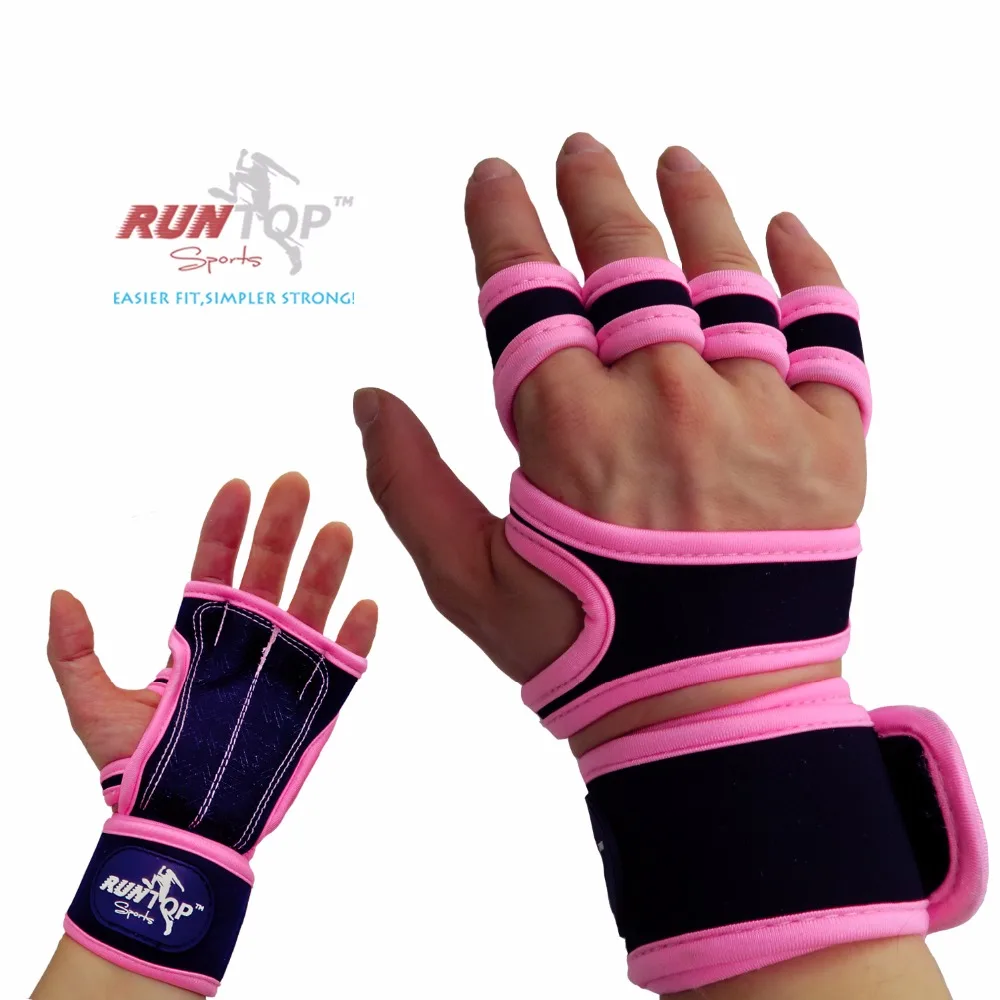 RUNTOP Crossfit WODS Training Grip Gloves Pads Wrist Wrap Brace Support Silicone Workout Fitness Weight Lifting Powerlifting GYM10