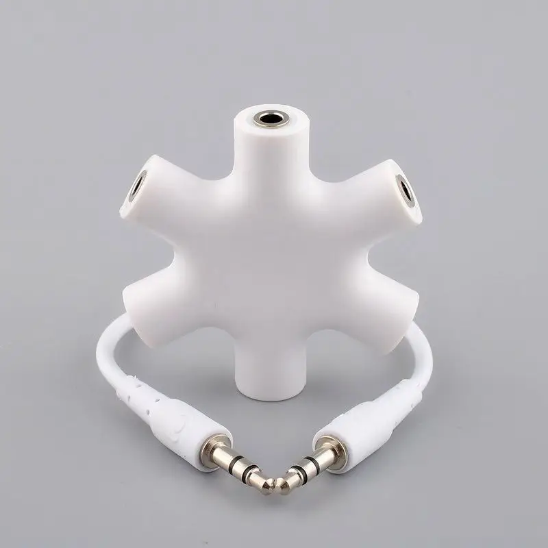 

3.5mm Jack 6 Way Multi Port Hub Aux Headphone Splitter Useful Audio Cable Adapter Converter Earphone Accessory