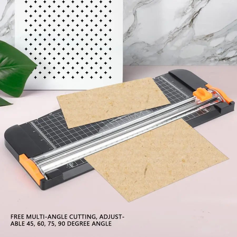 

paper cutter Practical Sliding Type A4 Paper Card Cutter Trimmer Document Photo Cutter Plastic Base multi-angle cutting