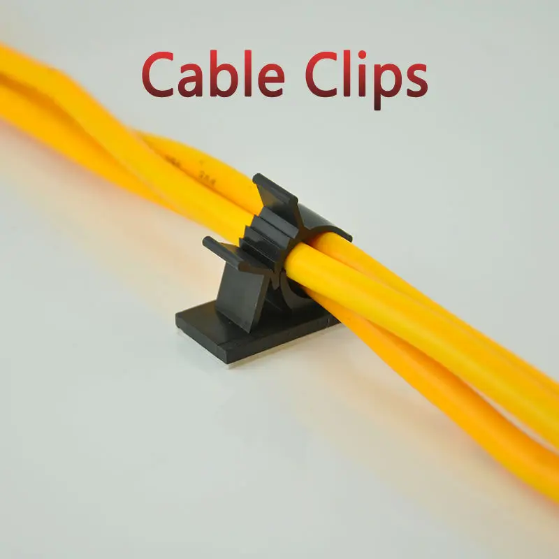 10pcs Cable Clips 2225 Adhesive Backed Nylon Wire Adjustable Cable Clamps Car Wire Tie Amount Holder Black