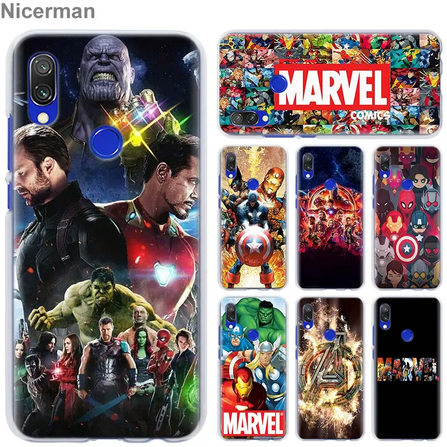 

Marvel Avengers Super Heroes Case Cover for Xiaomi Redmi Note 7 Pro 7 6 5 Plus 5A 6A 4X S2 GO Pocophone F1 Phone case Coque