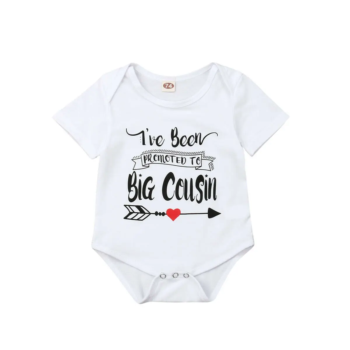 

Unisex Baby Boy Girl White Letter Romper Infant Baby's Loving Heart Short Sleeve Clothes Outfit