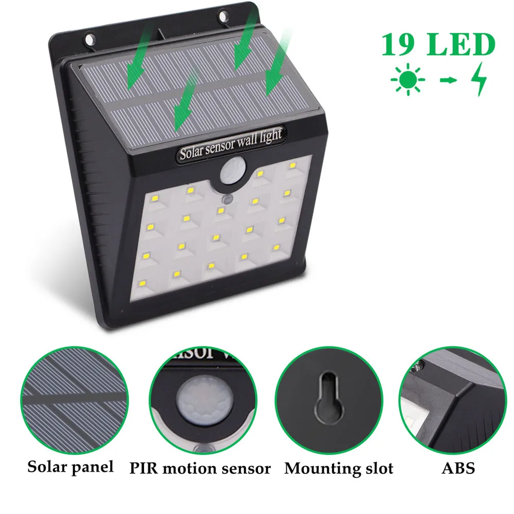 Wireless 19LED Solar Sensor Motion Light Security Lamp Waterproof Porch Light For Outdoor Home Garden Wall Easy to install Wireless 19LED Solar Sensor Motion Light Security Lamp Waterproof Porch Light For Outdoor Home Garden Wall Easy to install