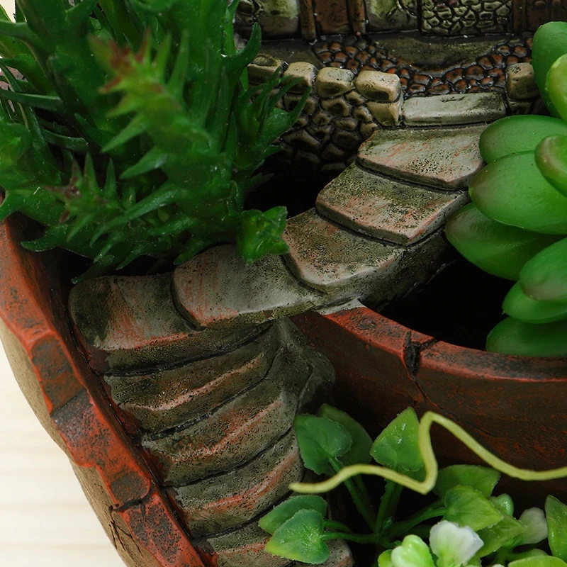 Tenozek Creative Resin Succulent Plants Micro Landscape Decoration Flowerpot Tenozek Creative Resin Succulent Plants Micro Landscape Decoration Flowerpot