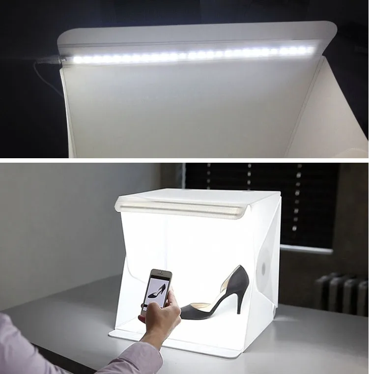 Портативный складной лайтбокс Фотостудия софтбокс светодиодный световой короб для iPhone Samsang htc Смартфон цифровая DSLR камера
