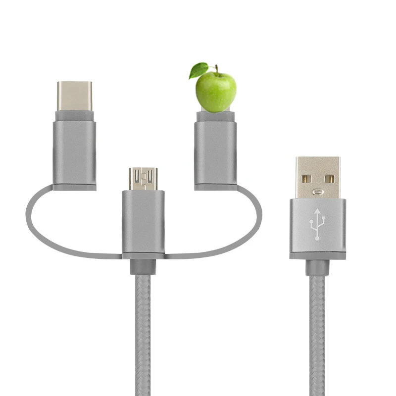 Конвертер 2.4A 3 в 1 USB кабель для быстрой зарядки передачи данных xiaomi huawei iPhone