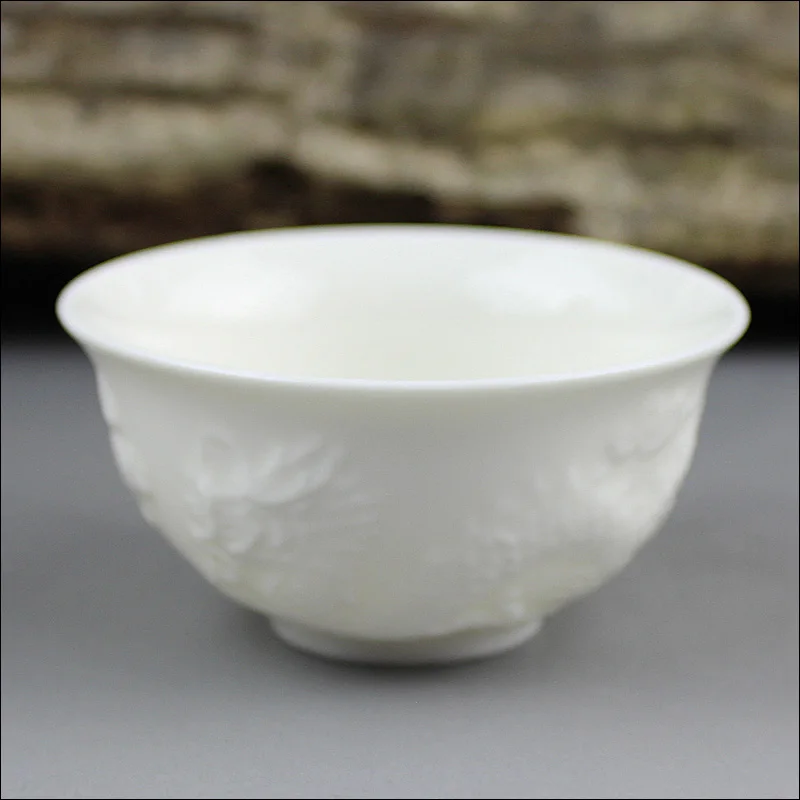 Chinese traditional Kung fu tea cup 1pcs,ceramic teacup Puer cup set,white ceramic kiln Top Grade Porcelain Tea accessories
