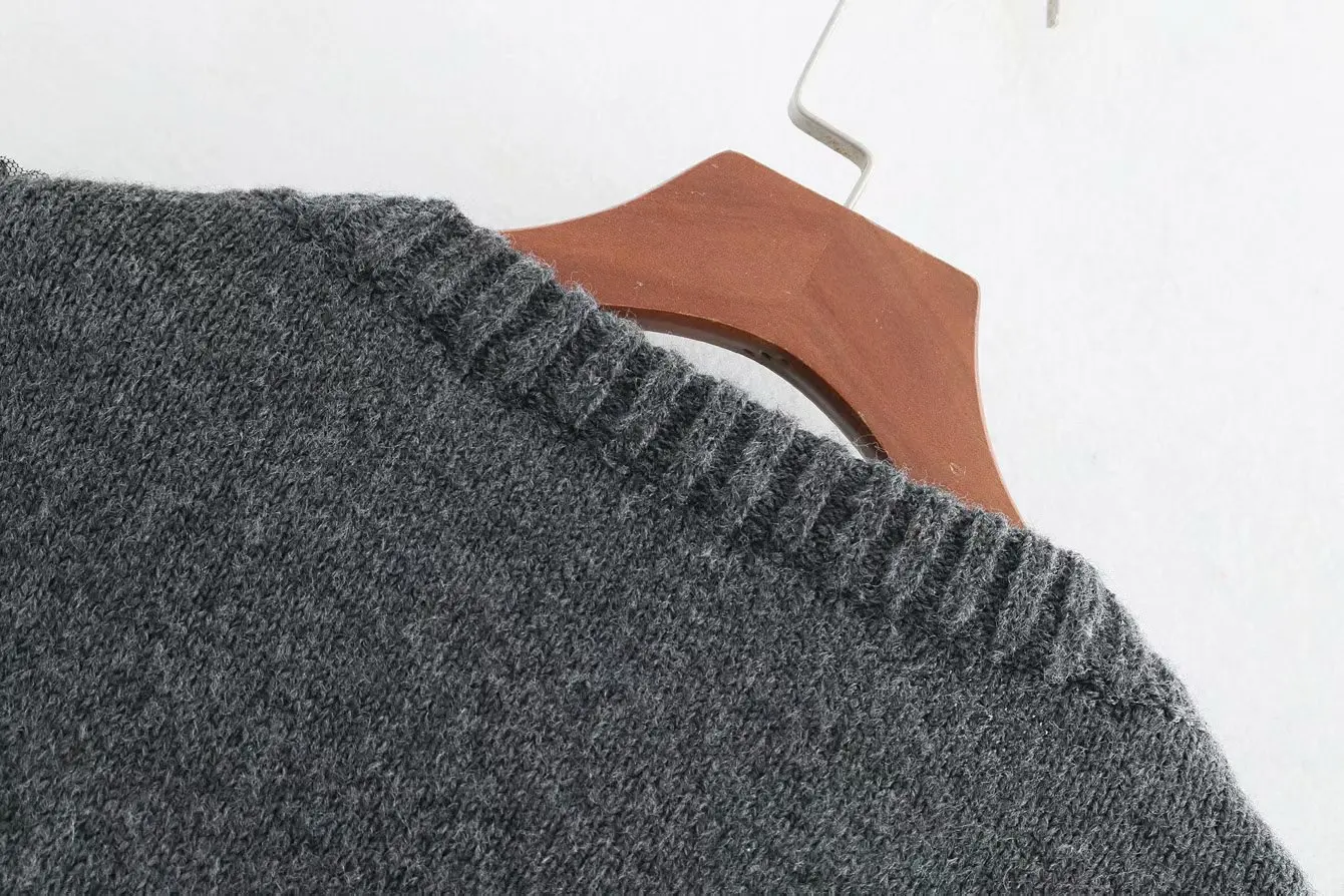 BB85-8554 вязаный свитер в европейском и американском стиле