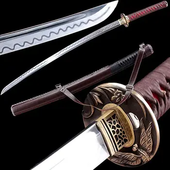 

Battle Ready High Performance Full Tang Manganese Steel Sharp Japanese Samurai Sword Katana Copper Fittings Asian Saber Knife