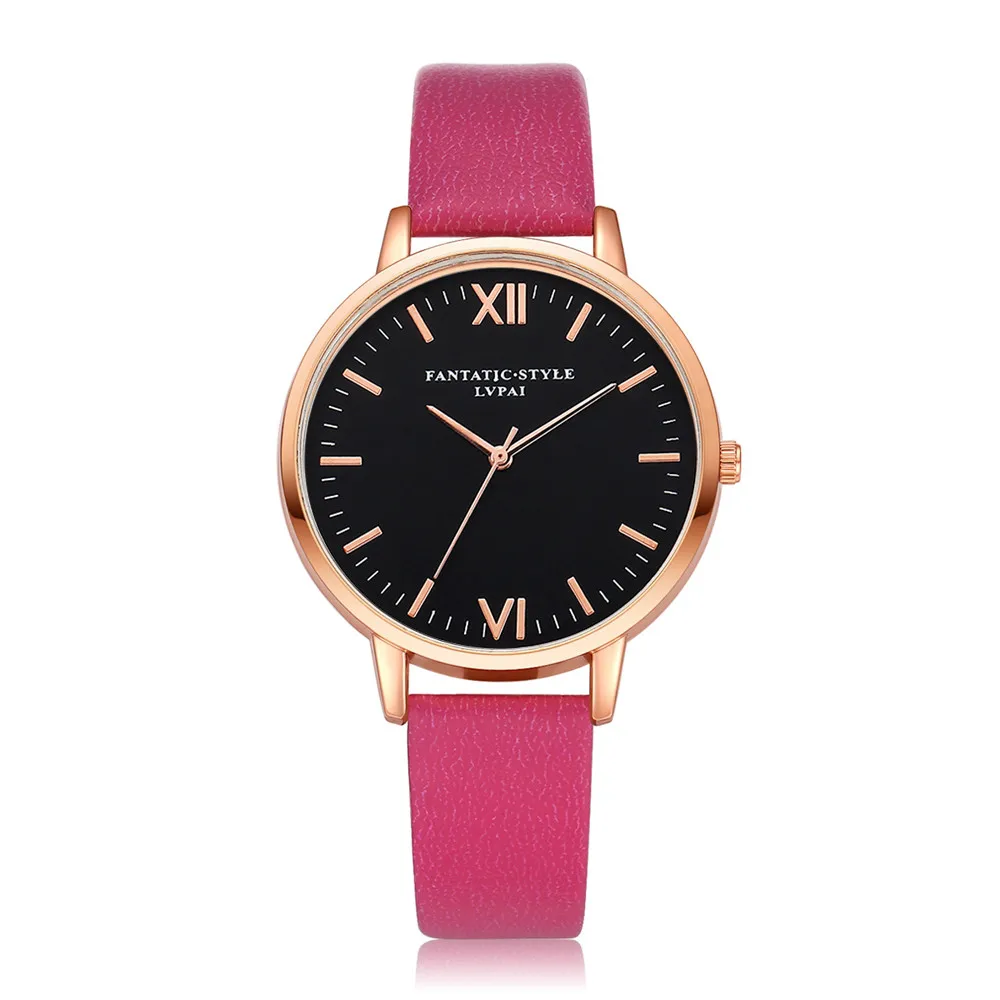 Lvpai новейший розовое золото Черный римские цифры женское платье часы брендовые Роскошные модные популярные наручные часы женские кварцевые часы - Цвет: D