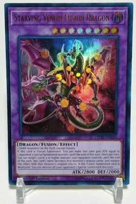 Yu Gi Oh игровая карточка LEDD-ENC25 UR Hungry Poisonous Dragon Super Fusion ограниченный Темный атрибут игра юджиох коллекция карт