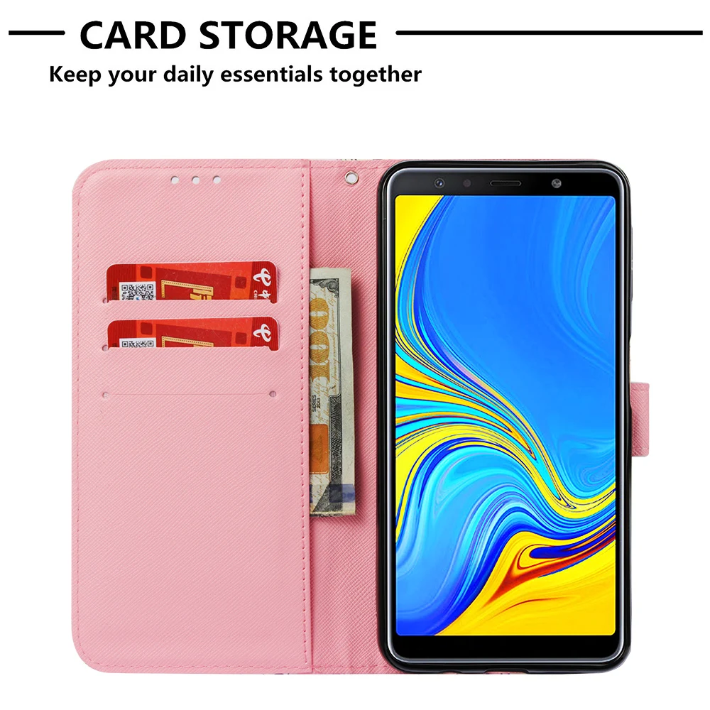 Флип чехол для телефона Samsung Galaxy A7 2018 кошелек из искусственной кожи SM A750FN/DS A750X A750F
