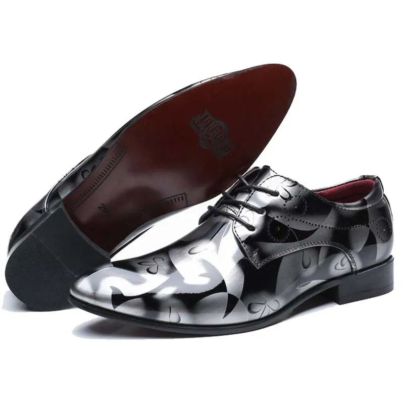 Классические мужские деловые модельные туфли размера плюс 48; мужские туфли «Дерби» из лакированной кожи; оксфорды на плоской подошве; Свадебные вечерние туфли; M394