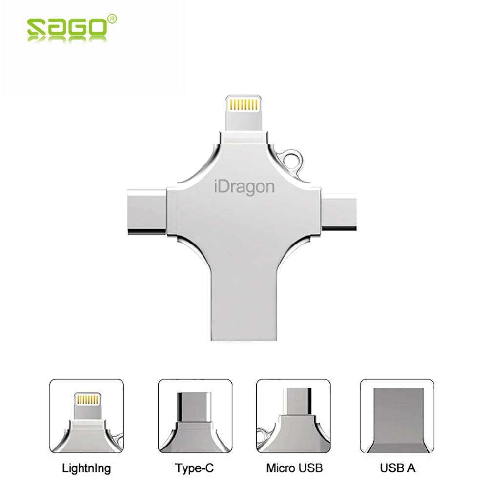 En Ligne 2017 Sagou Portable USB flash drive 16 gb 32 gb 64 gb 128 gb pen drive pour foudre Type C Micro usb téléphones pour iphone 8 pen drive
