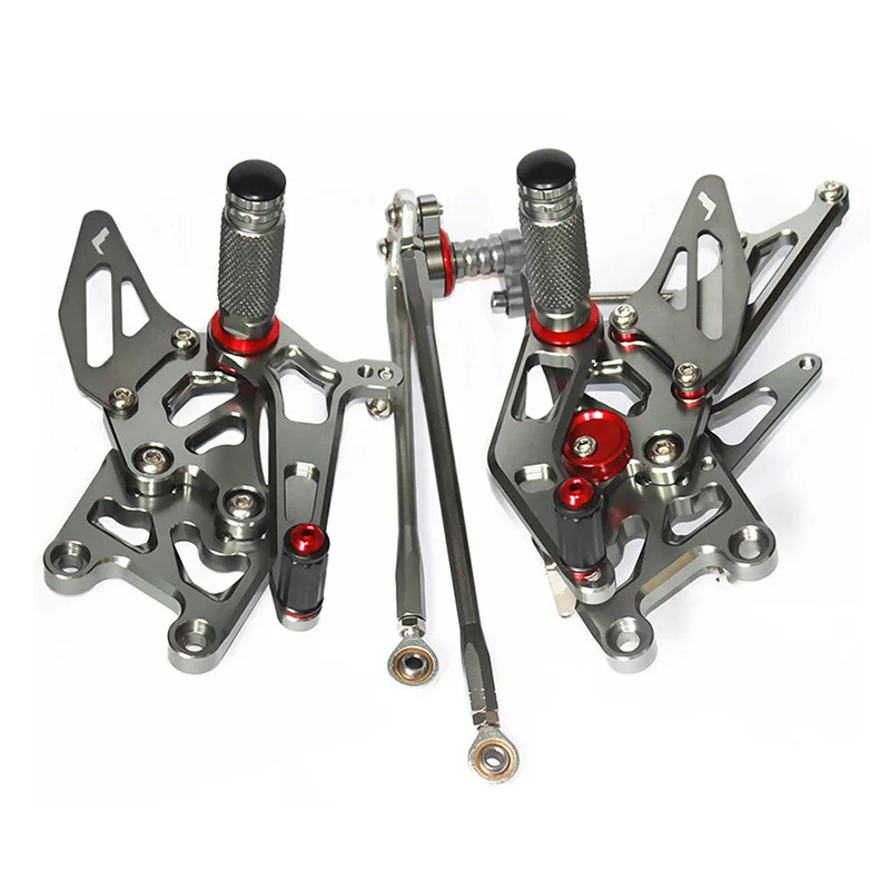 Grey Подножки для мотоцикла для Honda CBR600RR ABS 2009- 10 11 12 13 Регулируемые подножки рычаг переключения тормоза педаль задний комплект - Цвет: Grey