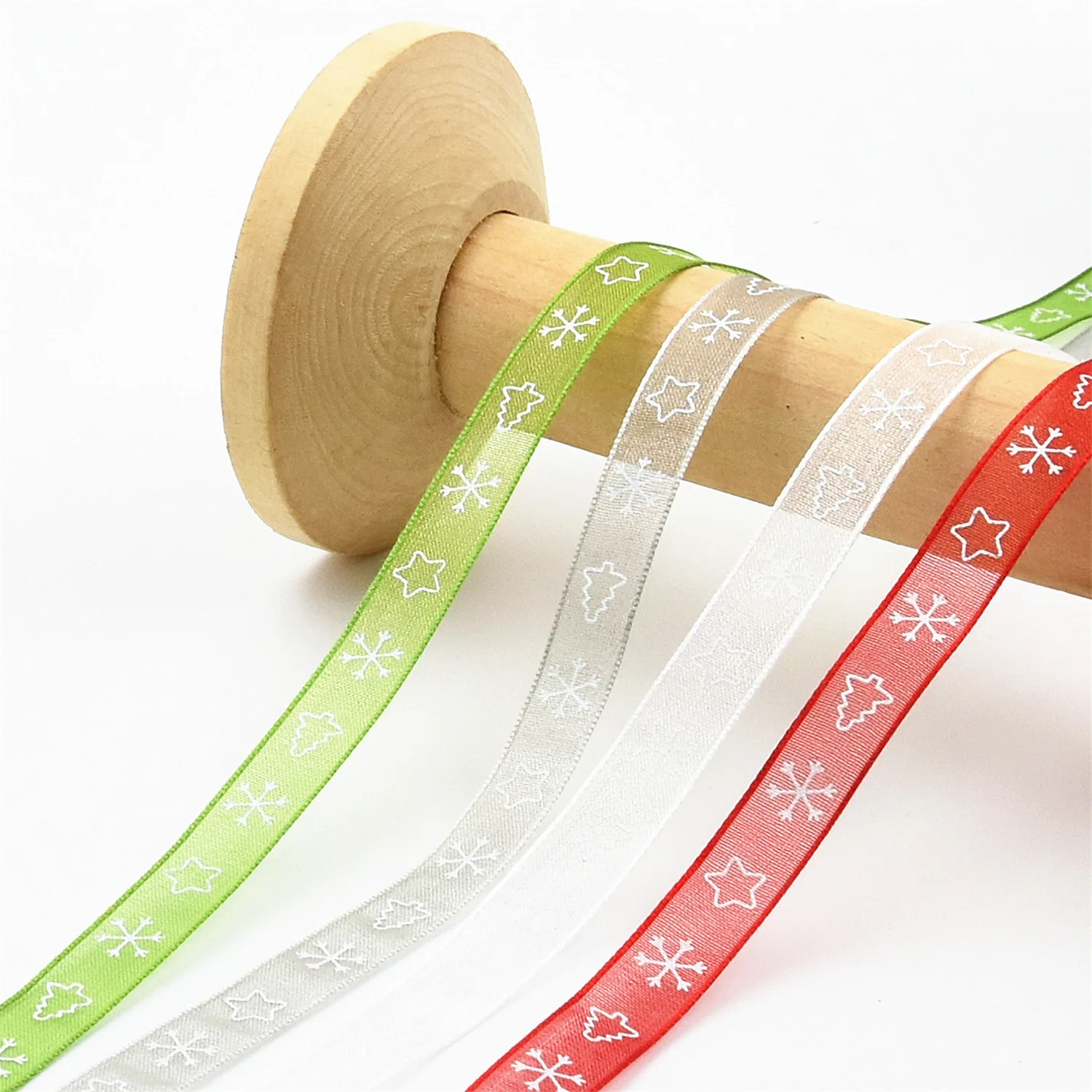 10 ярдов 10 мм органза Рождество Снежинка ленты лента для рукоделия ремесло Decarotion печати ленты ручной работы лук
