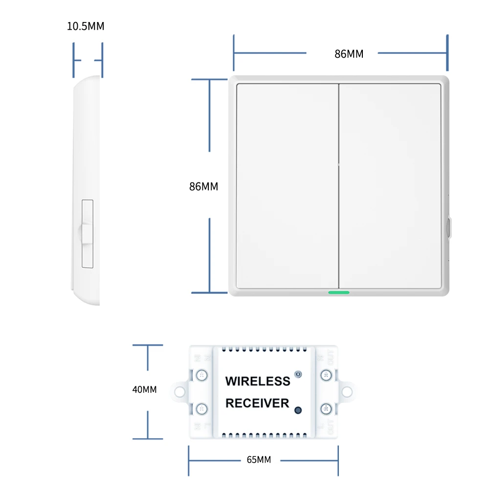 Беспроводной переключатель с приемником 110 В 220 В и кнопочной панелью, водонепроницаемый дистанционный умный светильник, переключатель для умного дома, светильник
