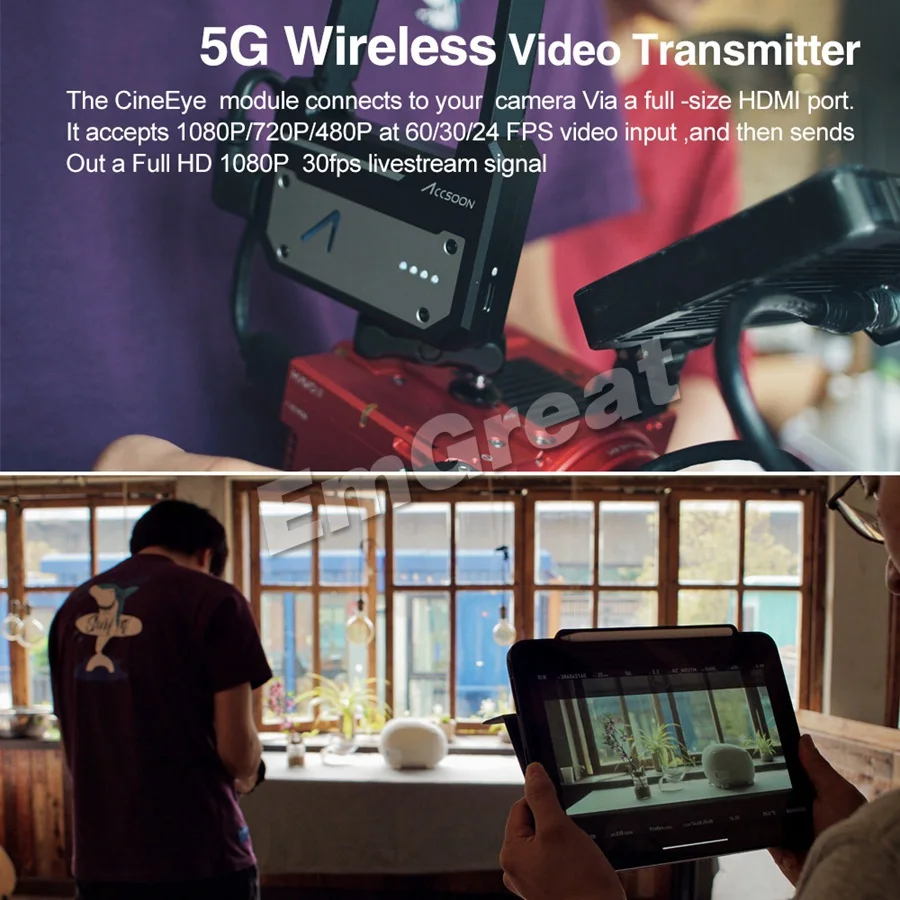 Accsoon CineEye 5G беспроводной видео передатчик система карманная передача HDMI 1080P HD до 100