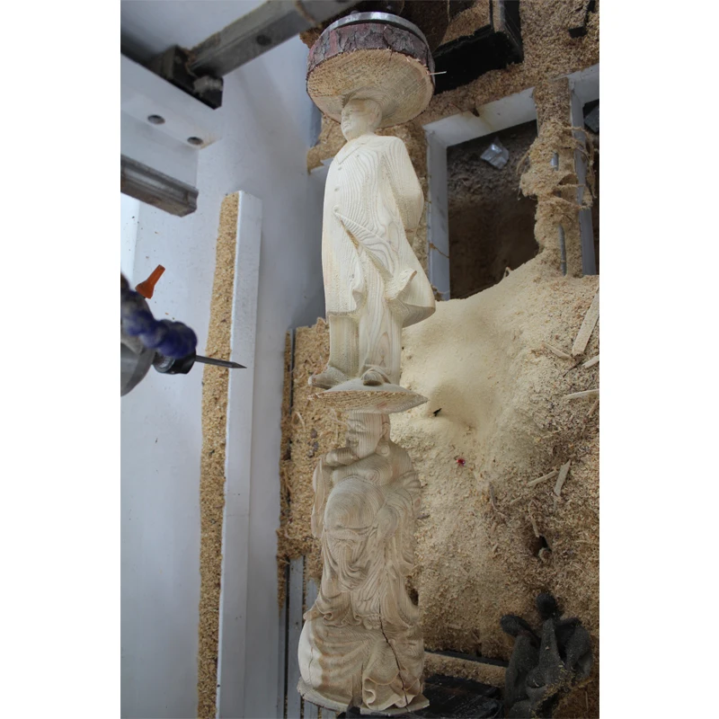 

Hot sale cnc 4 axis wood cnc router 3d sculpture making machine