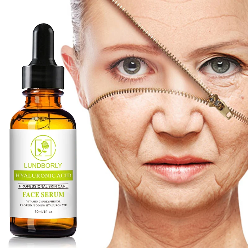 

Lundborly 30ml Hyaluronic acid serum Anti Wrinkle vitamin c20 skin care Remove Acne Facial Cream natural face serum