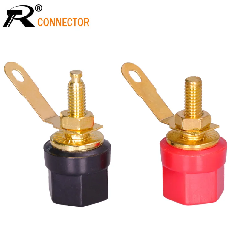 

100pcs Binding Post Connector Gold plated Black + Red Binding Post Wire Adapter