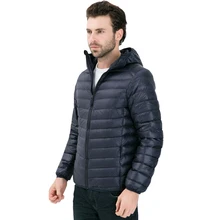 Мужская куртка на белом утином пуху, портативный светильник с капюшоном, пальто, ультра светильник, мужское зимнее пальто, теплый пуховик, парки размера плюс 4xl