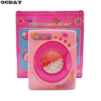 

High Simulation Toys Electric Washing Machine with Light Sound Children Pretend Play House Toy Kids Home Appliance Toy Pink Hot