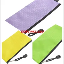 1 шт. ПВХ Холст молнии Hex узор Бумага счет ручка сумки держатель инструмента желтый фиолетовый зеленый