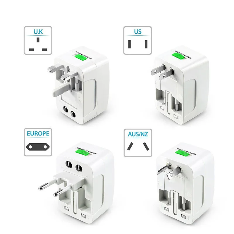 

Shopping Malls Outlet Adapter Outdoor Airlines 6A 110-240V US/AU/UK/EU Universal Electric Converter Plug White