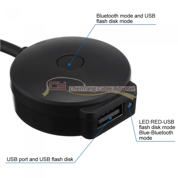 Cavo adattatore USB e AUX da 3,5 mm a Bluetooth Audio Aux e USB femmina per auto Honda Civic Jazz CR-V Accord Odyssey 2008-2013