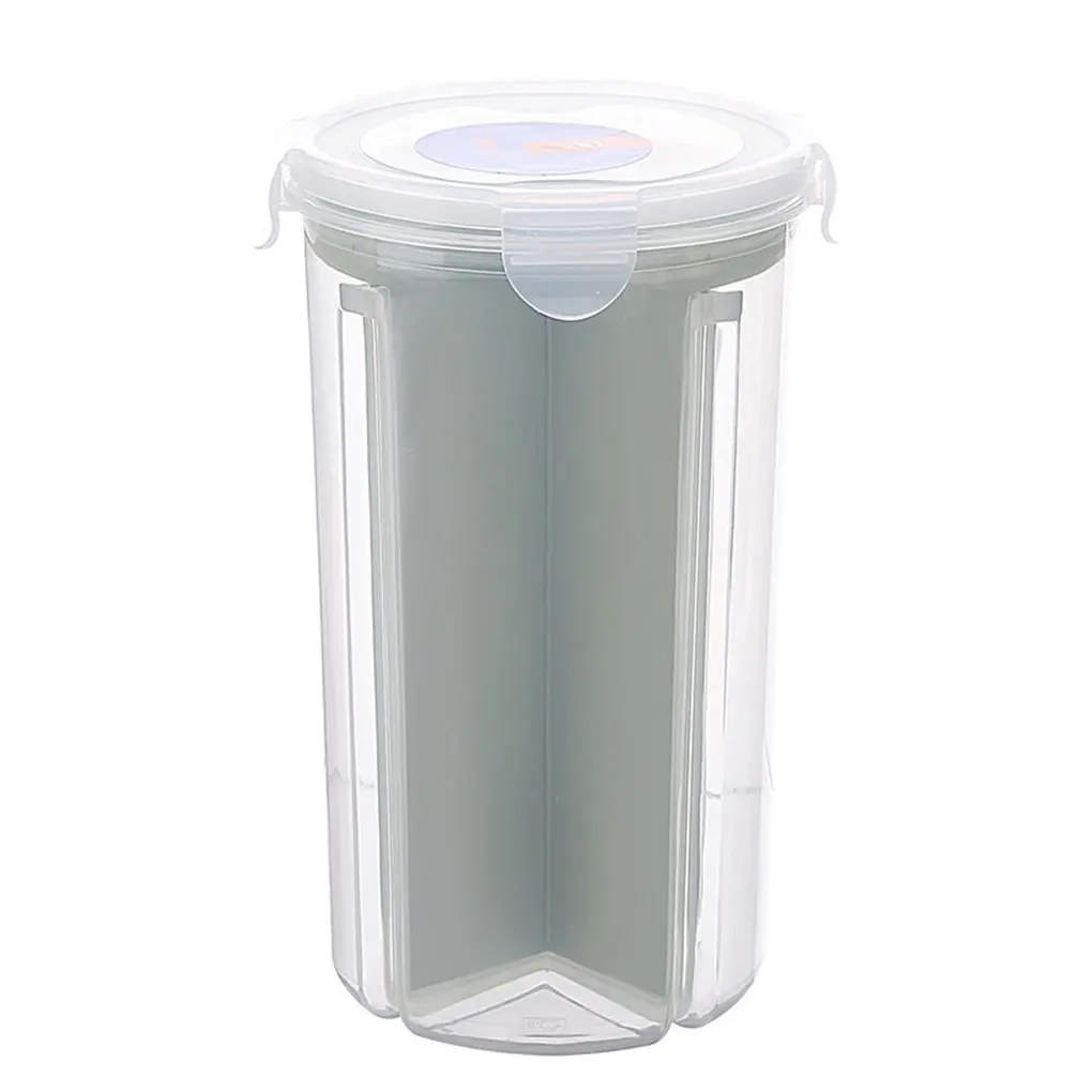Отсек контейнер для хранения еды PP ясный злаковый кухонный Органайзер герметичная Вращающаяся крышка ящик для хранения закусок - Цвет: 13.5x23x11.5cm