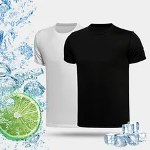 Быстросохнущая охлаждающая Мужская футболка с защитой от УФ-лучей, футболки с короткими рукавами, мужские топы, дышащие спортивные футболки